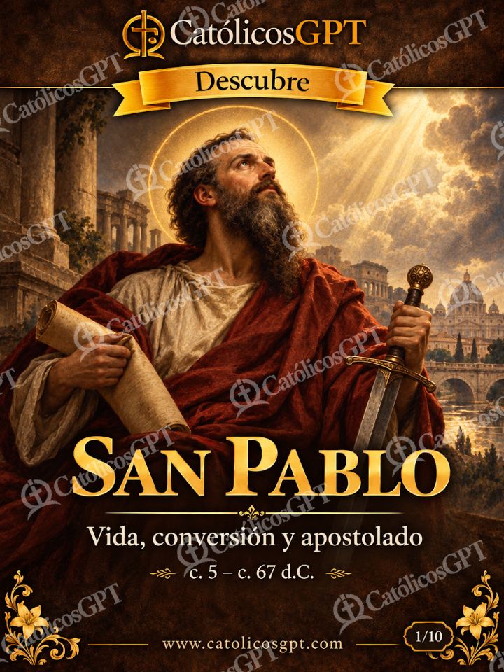 Imagen católica de San pablo vida conversión y apostolado — Vidas de Santos