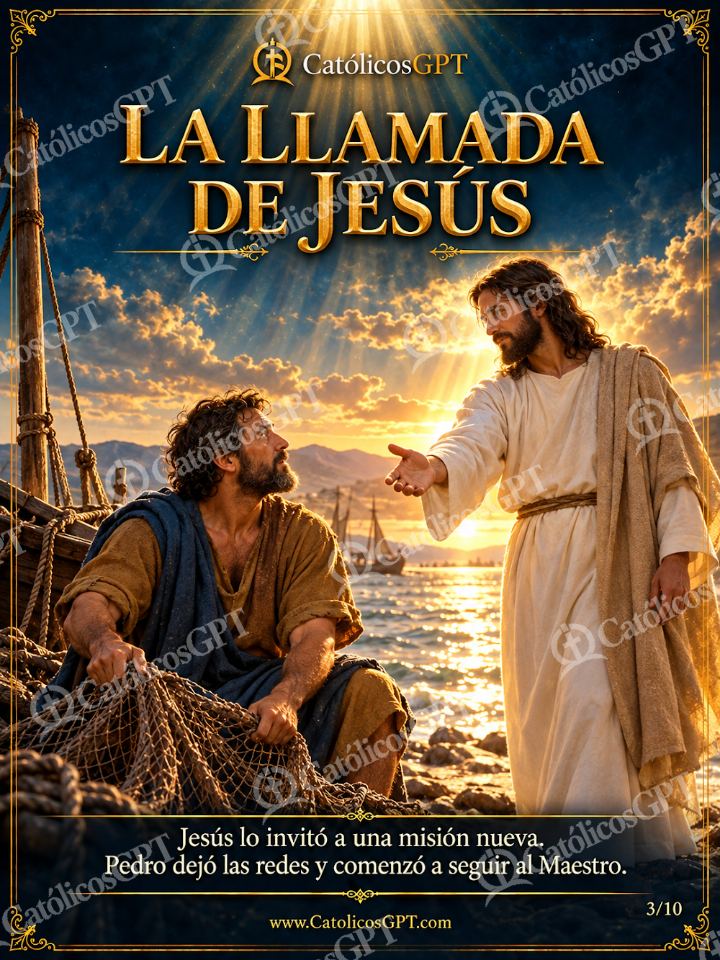 Imagen católica de San Pedro Apostol 03 LA LLAMADA DE JESUS — Santos y arcángeles