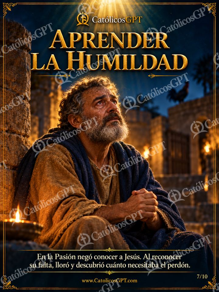 Imagen católica de San Pedro Apostol 07 APRENDER LA HUMILDAD — Santos y arcángeles