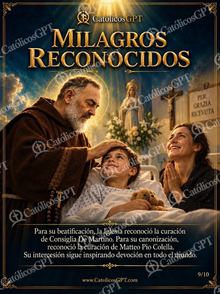 Imagen católica de San Pio de Pietrelcina Milagros Reconocidos — Santos y arcángeles