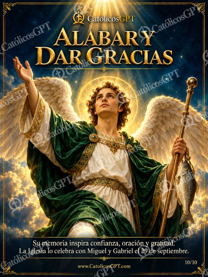 Imagen católica de San Rafael Arcangel 10 ALABAR Y DAR GRACIAS — Santos y arcángeles