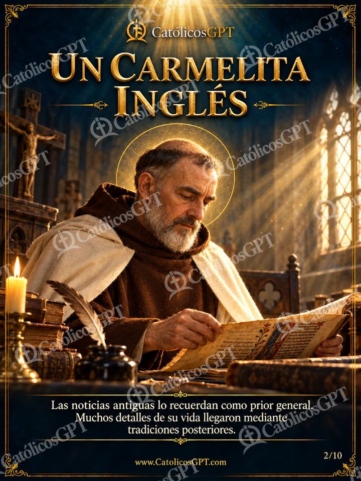 Imagen católica de San Simon Stock 02 UN CARMELITA INGLES — Santos y arcángeles