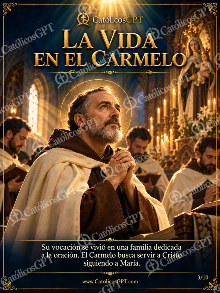 Imagen católica de San Simon Stock 03 LA VIDA EN EL CARMELO — Santos y arcángeles