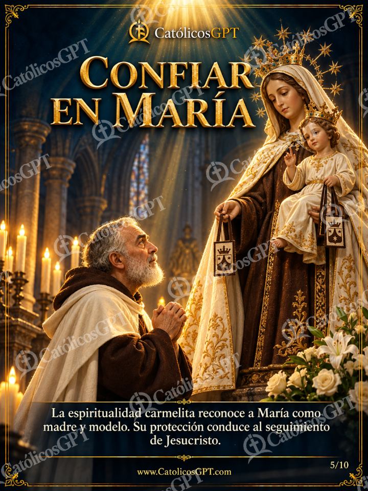Imagen católica de San Simon Stock 05 CONFIAR EN MARIA — Virgen María