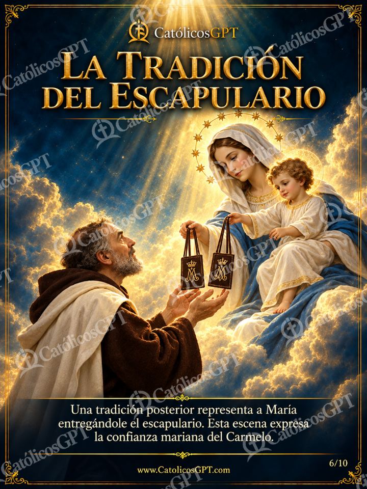 Imagen católica de San Simon Stock 06 LA TRADICION DEL ESCAPULARIO — Santos y arcángeles