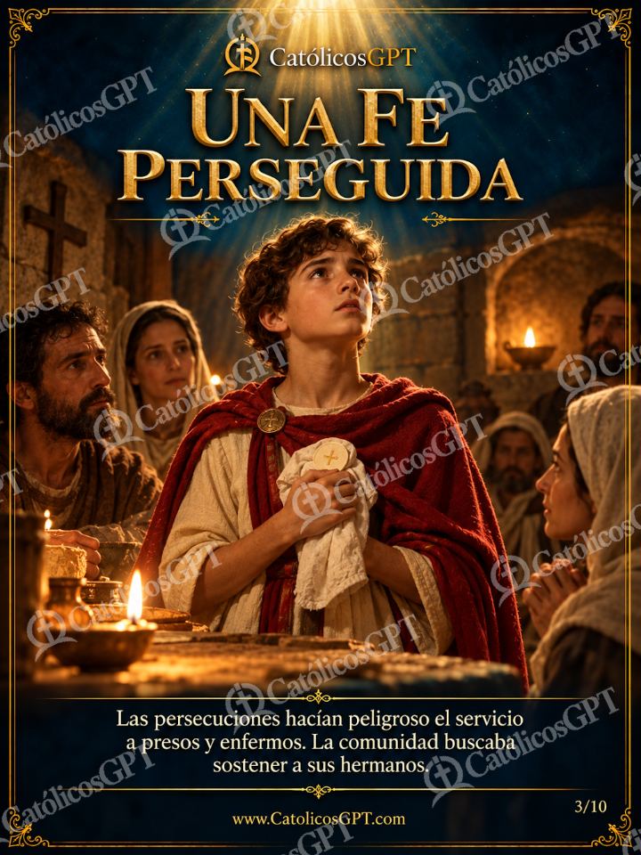 Imagen católica de San Tarsicio 03 UNA FE PERSEGUIDA — Santos y arcángeles