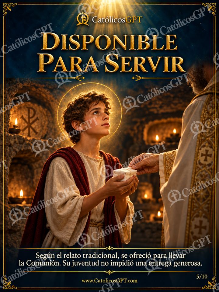 Imagen católica de San Tarsicio 05 DISPONIBLE PARA SERVIR — Santos y arcángeles