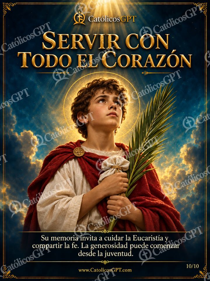 Imagen católica de San Tarsicio 10 SERVIR CON TODO EL CORAZON — Santos y arcángeles