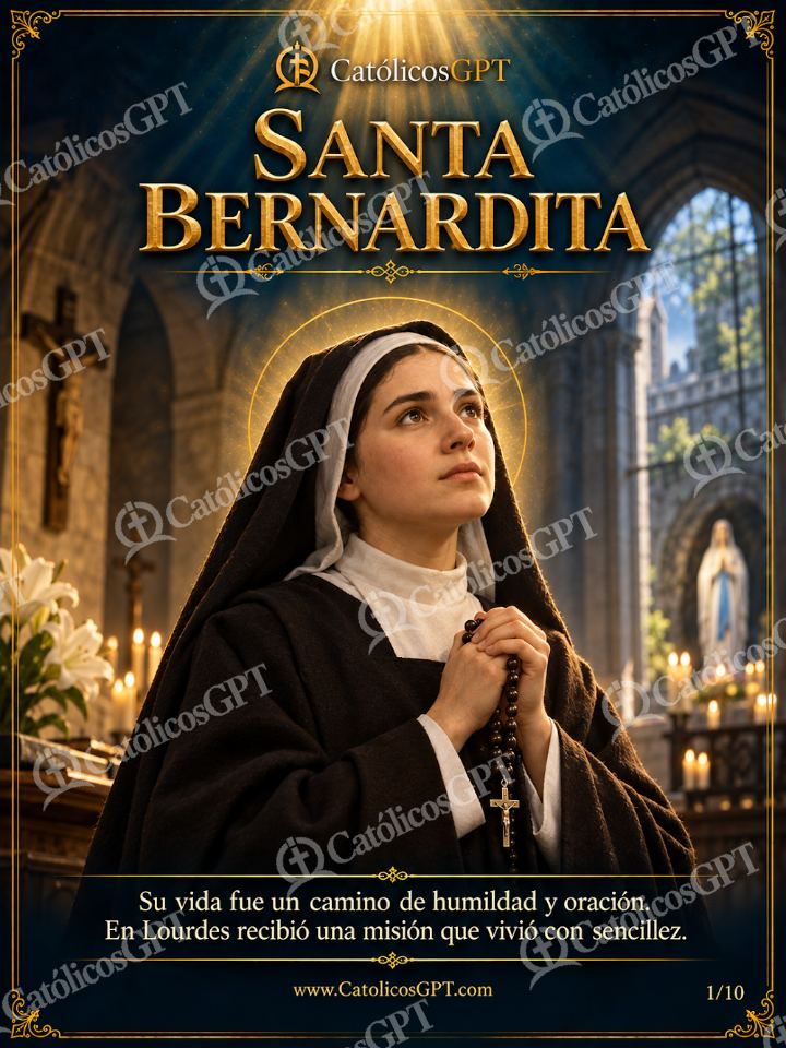 Imagen católica de Santa Bernardita Soubirous 01 SANTA BERNARDITA — Santos y arcángeles