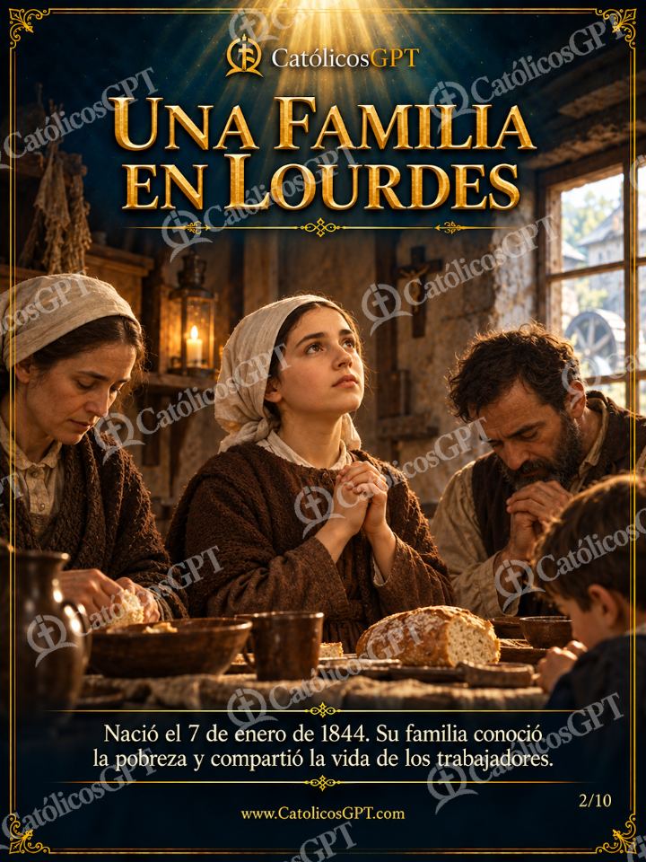 Imagen católica de Santa Bernardita Soubirous 02 UNA FAMILIA EN LOURDES — Virgen María