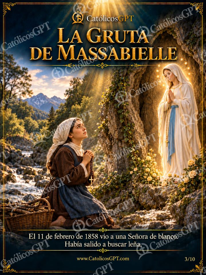 Imagen católica de Santa Bernardita Soubirous 03 LA GRUTA DE MASSABIELLE — Santos y arcángeles