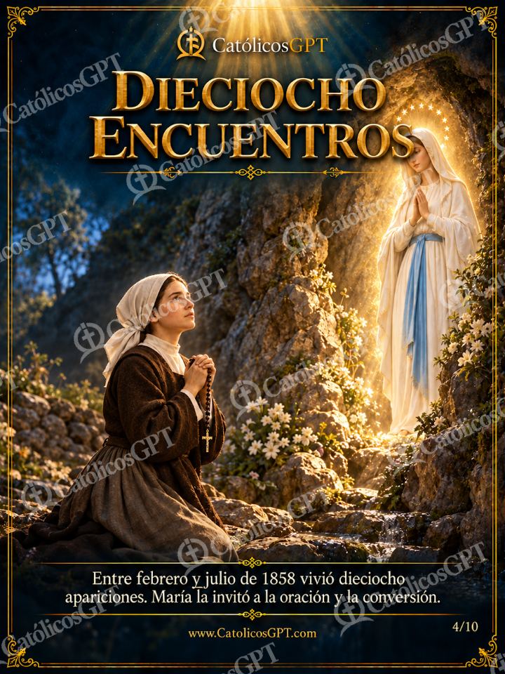 Imagen católica de Santa Bernardita Soubirous 04 DIECIOCHO ENCUENTROS — Santos y arcángeles