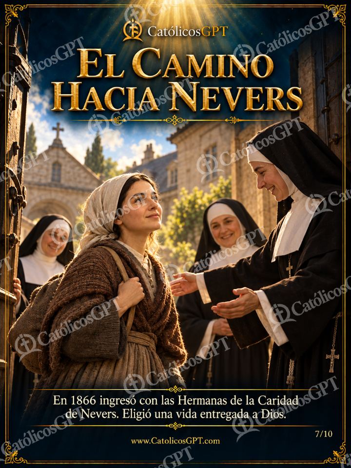 Imagen católica de Santa Bernardita Soubirous 07 EL CAMINO HACIA NEVERS — Santos y arcángeles