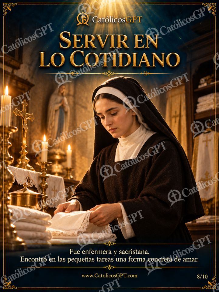 Imagen católica de Santa Bernardita Soubirous 08 SERVIR EN LO COTIDIANO — Santos y arcángeles