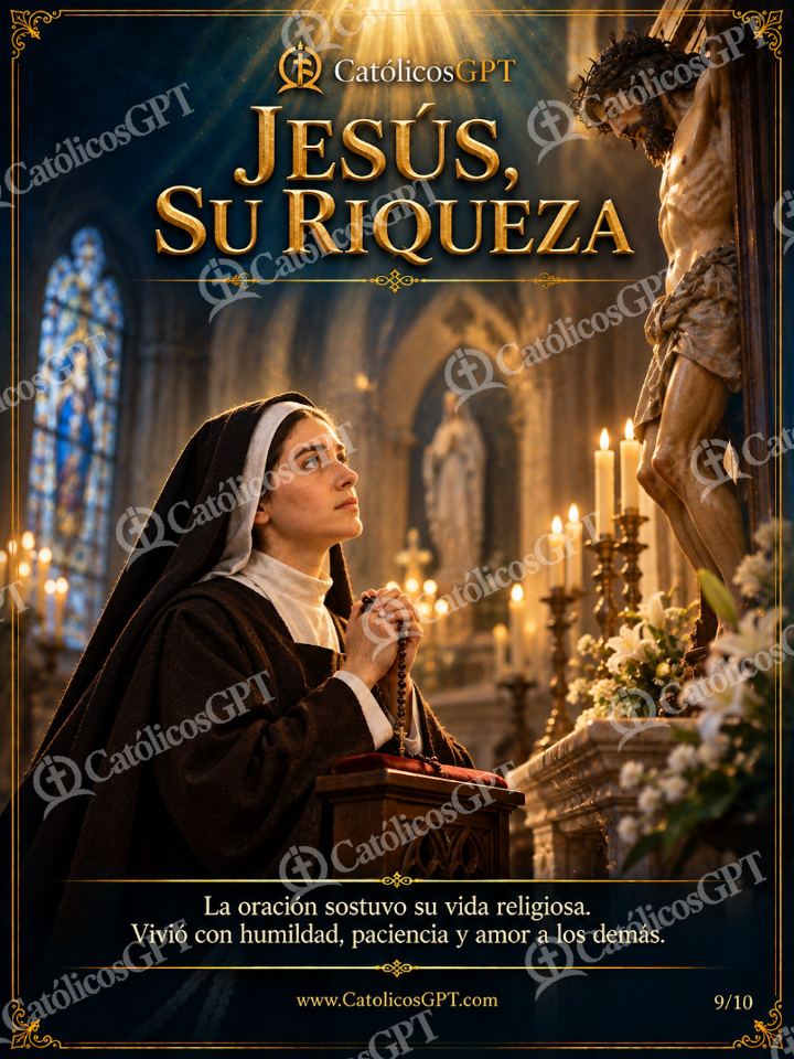 Imagen católica de Santa Bernardita Soubirous 09 JESUS SU RIQUEZA — Santos y arcángeles