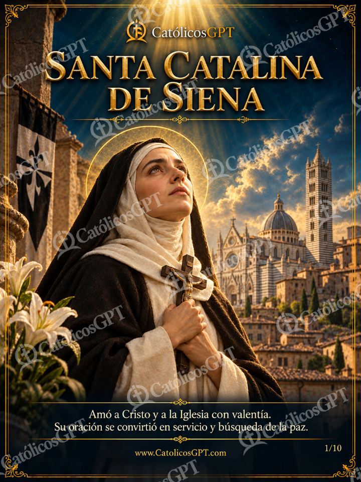 Imagen católica de Santa Catalina de Siena 01 SANTA CATALINA DE SIENA — Santos y arcángeles
