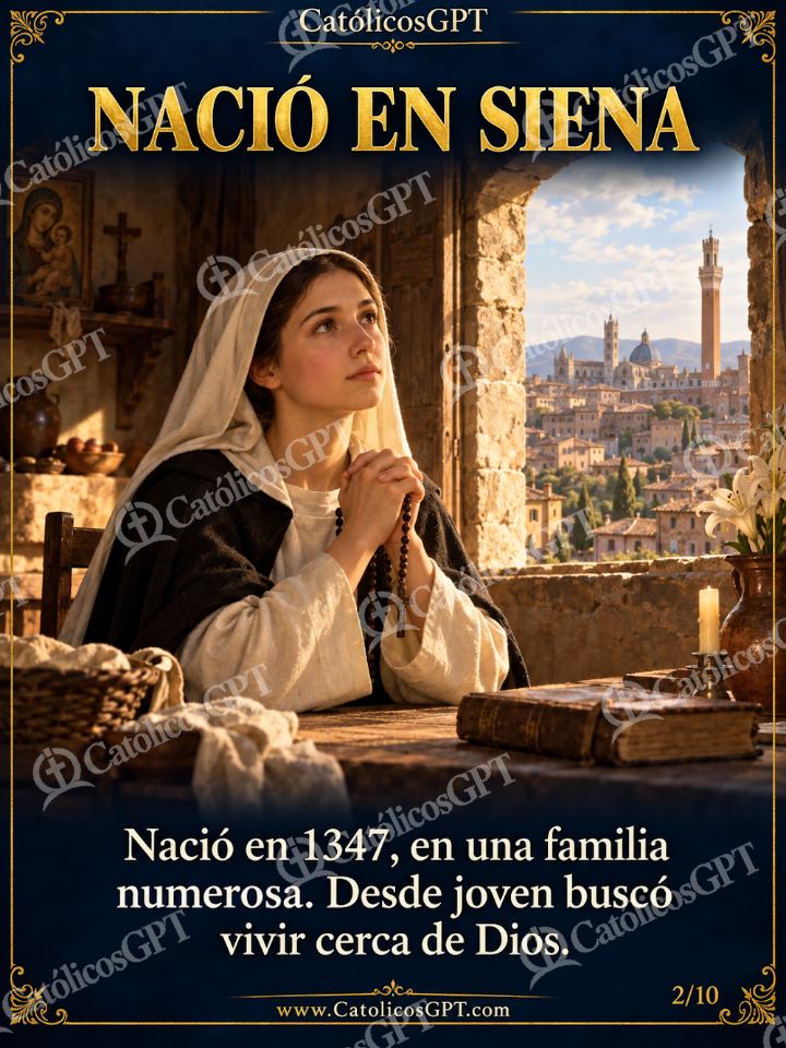 Imagen católica de Santa Catalina de Siena 02 de 10 — Santos y arcángeles