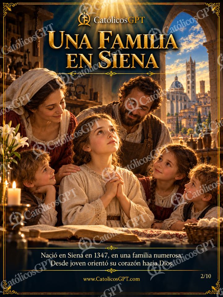 Imagen católica de Santa Catalina de Siena 02 UNA FAMILIA EN SIENA — Santos y arcángeles