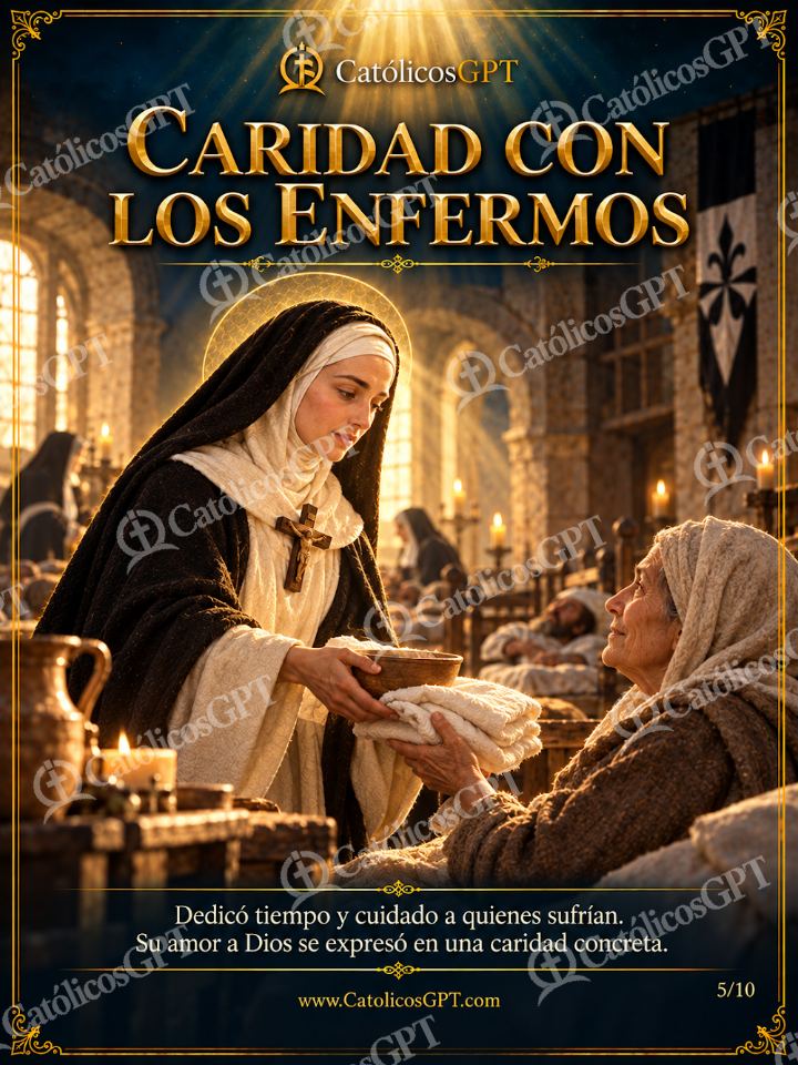 Imagen católica de Santa Catalina de Siena 05 CARIDAD CON LOS ENFERMOS — Santos y arcángeles