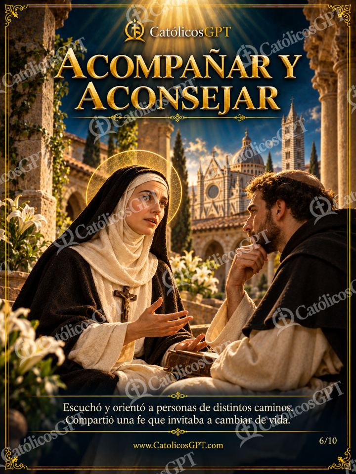 Imagen católica de Santa Catalina de Siena 06 ACOMPANAR Y ACONSEJAR — Santos y arcángeles