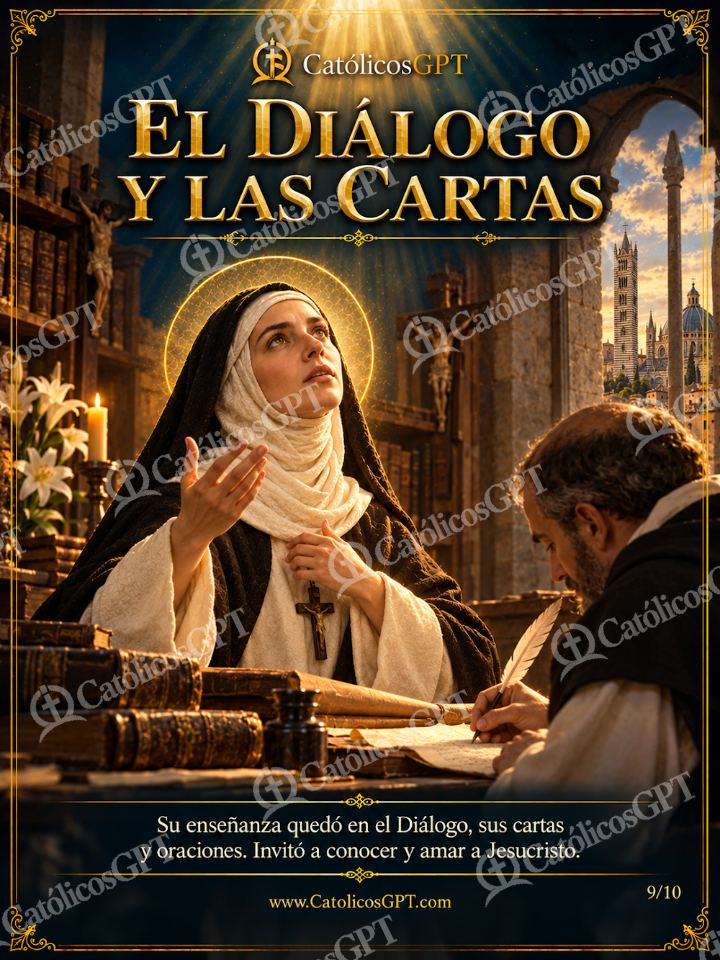 Imagen católica de Santa Catalina de Siena 09 EL DIALOGO Y LAS CARTAS — Santos y arcángeles