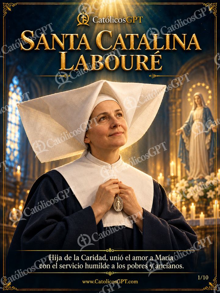 Imagen católica de Santa Catalina Laboure 01 SANTA CATALINA LABOURE — Santos y arcángeles