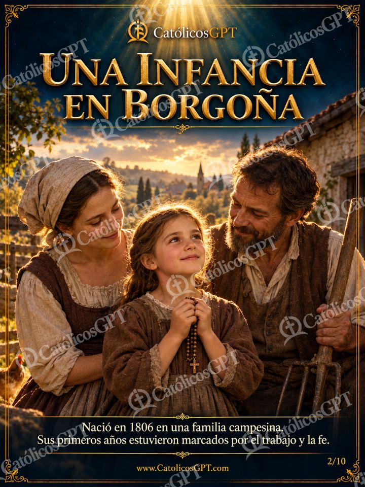 Imagen católica de Santa Catalina Laboure 02 UNA INFANCIA EN BORGONA — Santos y arcángeles
