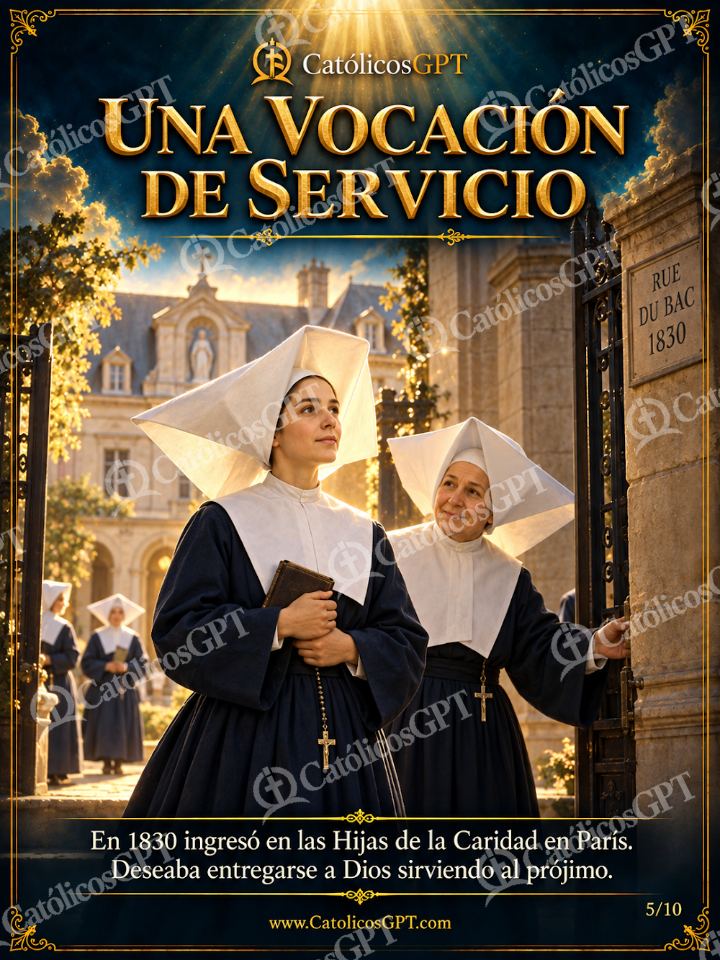 Imagen católica de Santa Catalina Laboure 05 UNA VOCACION DE SERVICIO — Santos y arcángeles