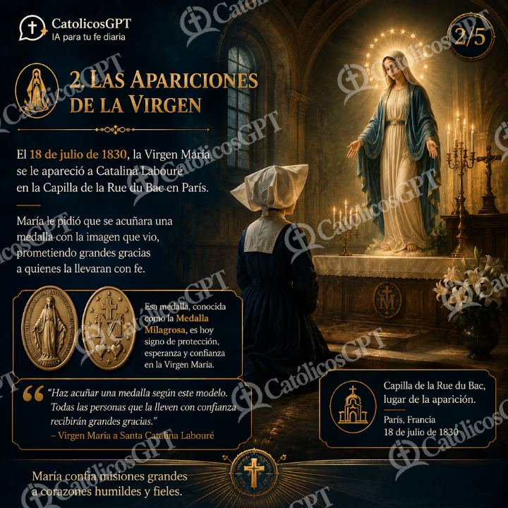 Imagen católica de Santa Catalina Laboure - apariciones Virgen Rue du Bac — Virgen María