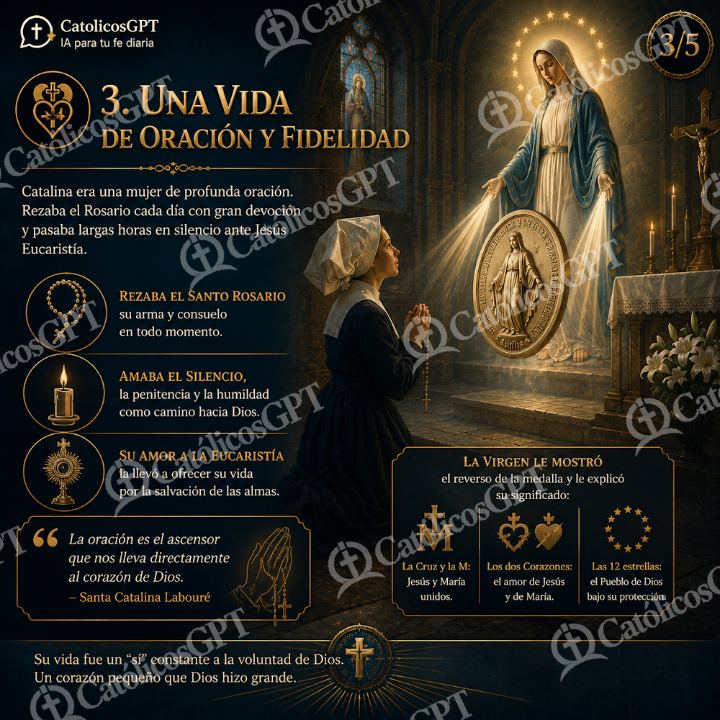 Imagen católica de Santa Catalina Laboure - oracion rosario y Medalla Milagrosa — Oración y devociones