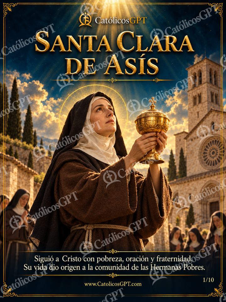 Imagen católica de Santa Clara de Asis 01 SANTA CLARA DE ASIS — Santos y arcángeles