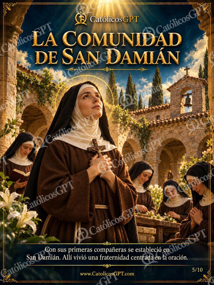 Imagen católica de Santa Clara de Asis 05 LA COMUNIDAD DE SAN DAMIAN — Santos y arcángeles