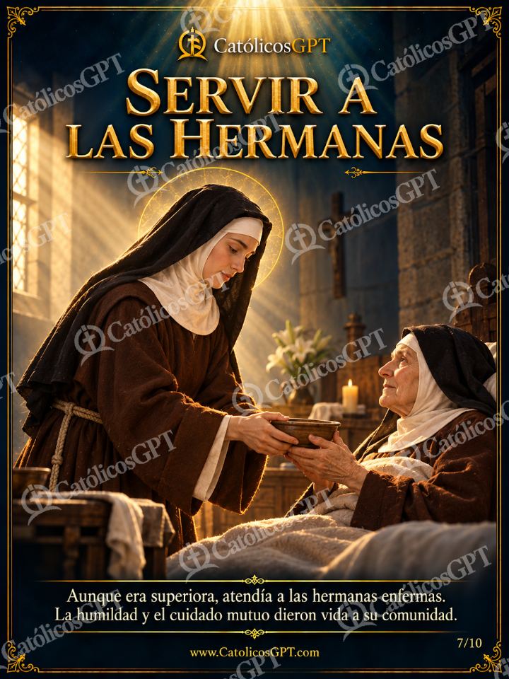 Imagen católica de Santa Clara de Asis 07 SERVIR A LAS HERMANAS — Santos y arcángeles