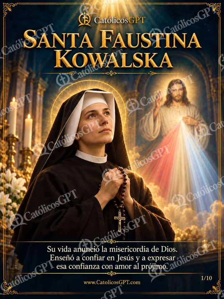 Imagen católica de Santa Faustina Kowalska 01 SANTA FAUSTINA KOWALSKA — Santos y arcángeles