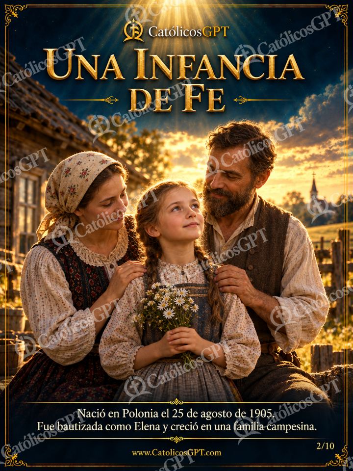 Imagen católica de Santa Faustina Kowalska 02 UNA INFANCIA DE FE — Santos y arcángeles