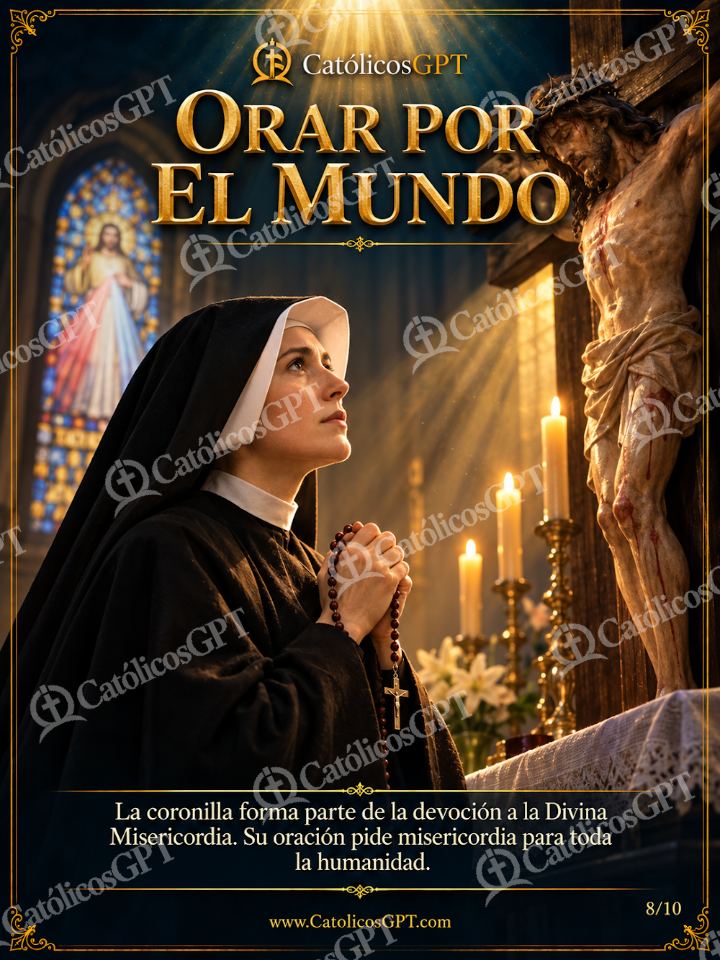 Imagen católica de Santa Faustina Kowalska 08 ORAR POR EL MUNDO — Santos y arcángeles