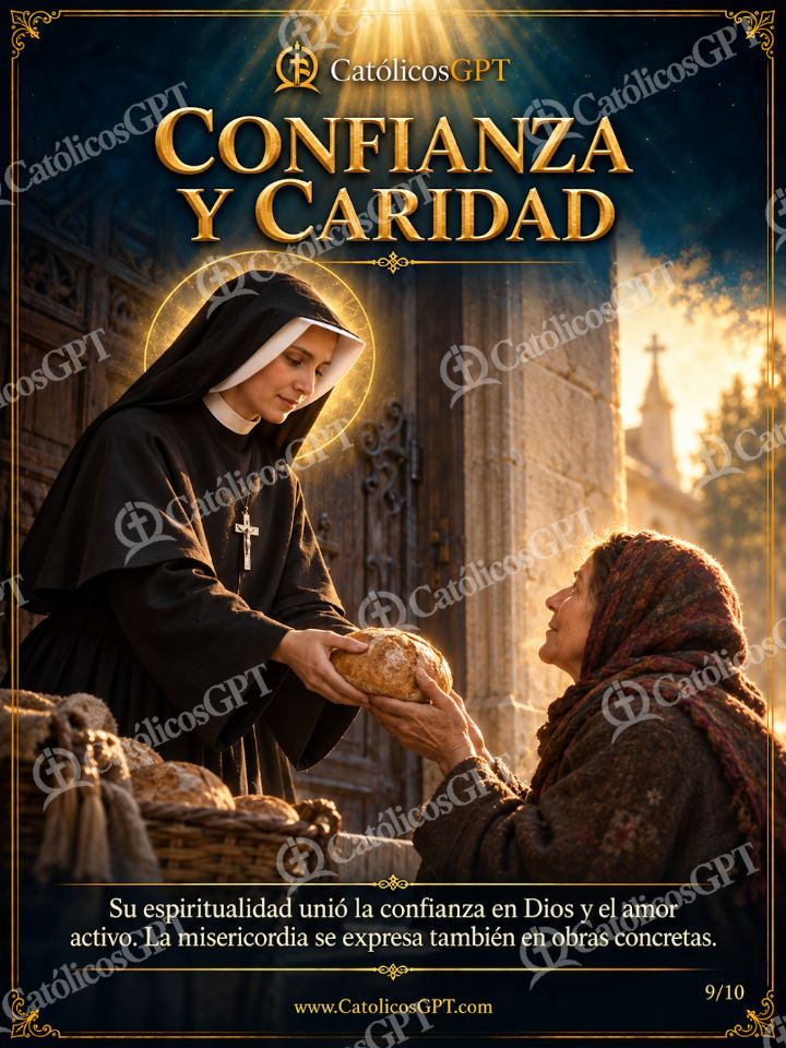Imagen católica de Santa Faustina Kowalska 09 CONFIANZA Y CARIDAD — Santos y arcángeles
