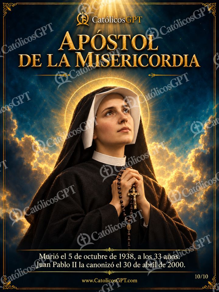 Imagen católica de Santa Faustina Kowalska 10 APOSTOL DE LA MISERICORDIA — Santos y arcángeles