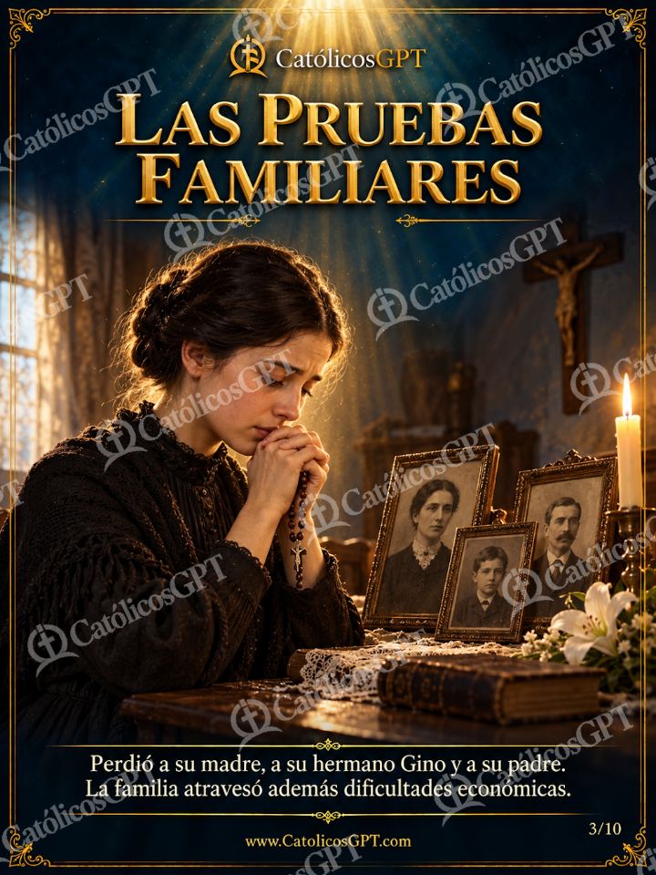 Imagen católica de Santa Gema Galgani 03 LAS PRUEBAS FAMILIARES — Santos y arcángeles