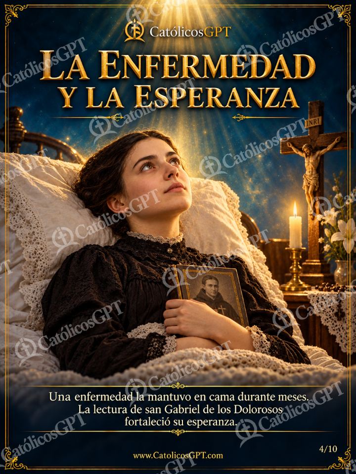 Imagen católica de Santa Gema Galgani 04 LA ENFERMEDAD Y LA ESPERANZA — Santos y arcángeles
