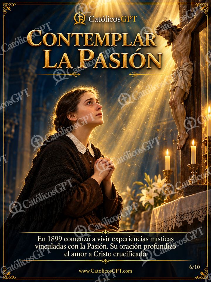Imagen católica de Santa Gema Galgani 06 CONTEMPLAR LA PASION — Santos y arcángeles