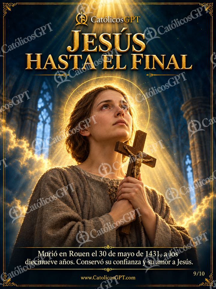 Imagen católica de Santa Juana de Arco 09 JESUS HASTA EL FINAL — Santos y arcángeles