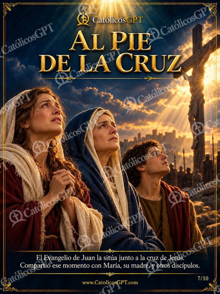 Imagen católica de Santa Maria Magdalena 07 AL PIE DE LA CRUZ — Virgen María