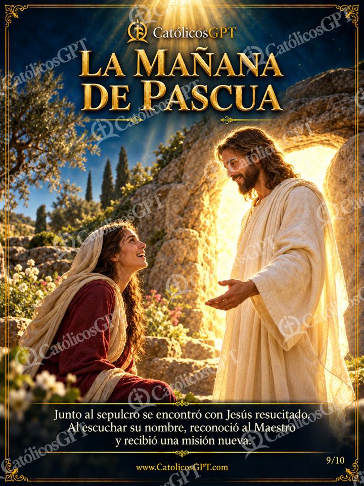 Imagen católica de Santa Maria Magdalena 09 LA MANANA DE PASCUA — Virgen María