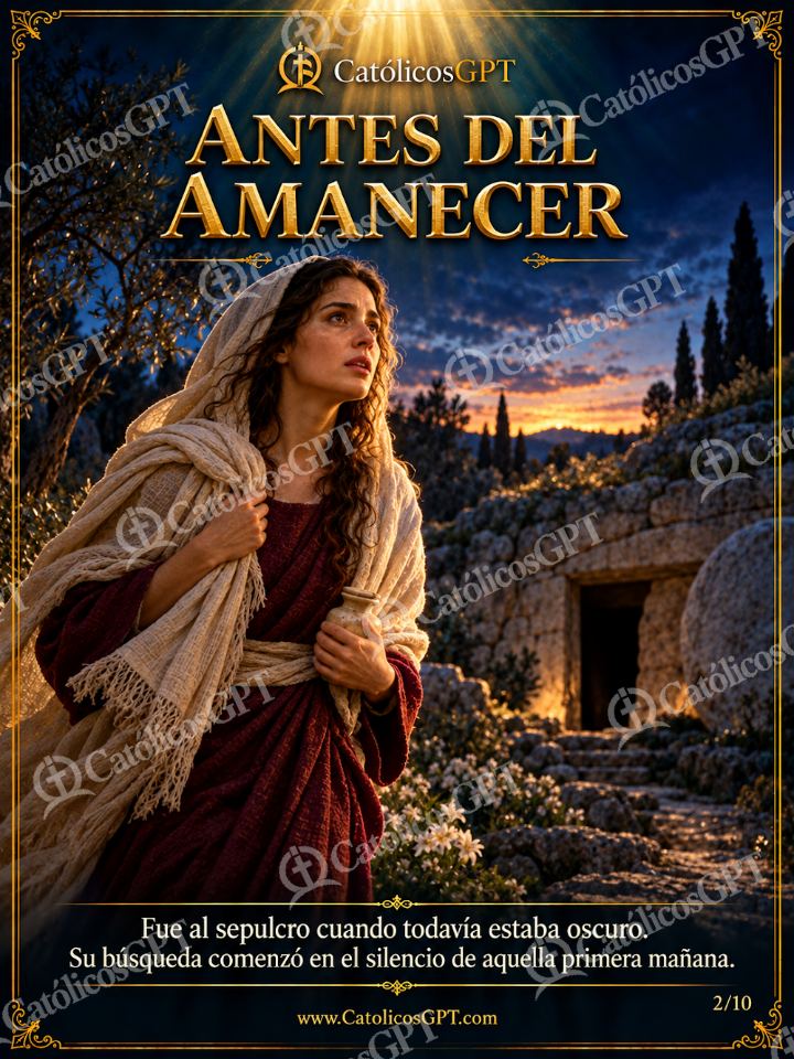 Imagen católica de Santa Maria Magdalena Pascua 02 ANTES DEL AMANECER — Virgen María