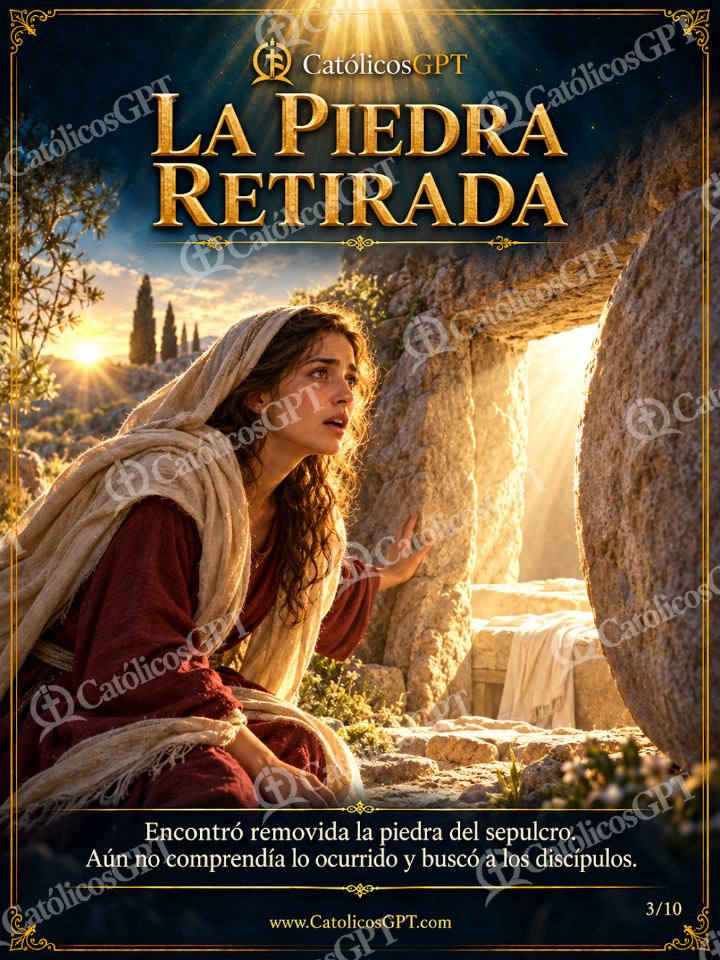 Imagen católica de Santa Maria Magdalena Pascua 03 LA PIEDRA RETIRADA — Virgen María