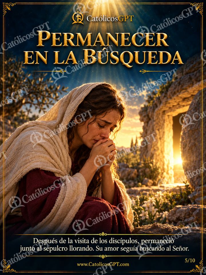 Imagen católica de Santa Maria Magdalena Pascua 05 PERMANECER EN LA BUSQUEDA — Virgen María