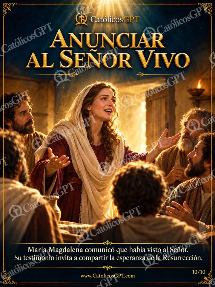 Imagen católica de Santa Maria Magdalena Pascua 10 ANUNCIAR AL SENOR VIVO — Virgen María