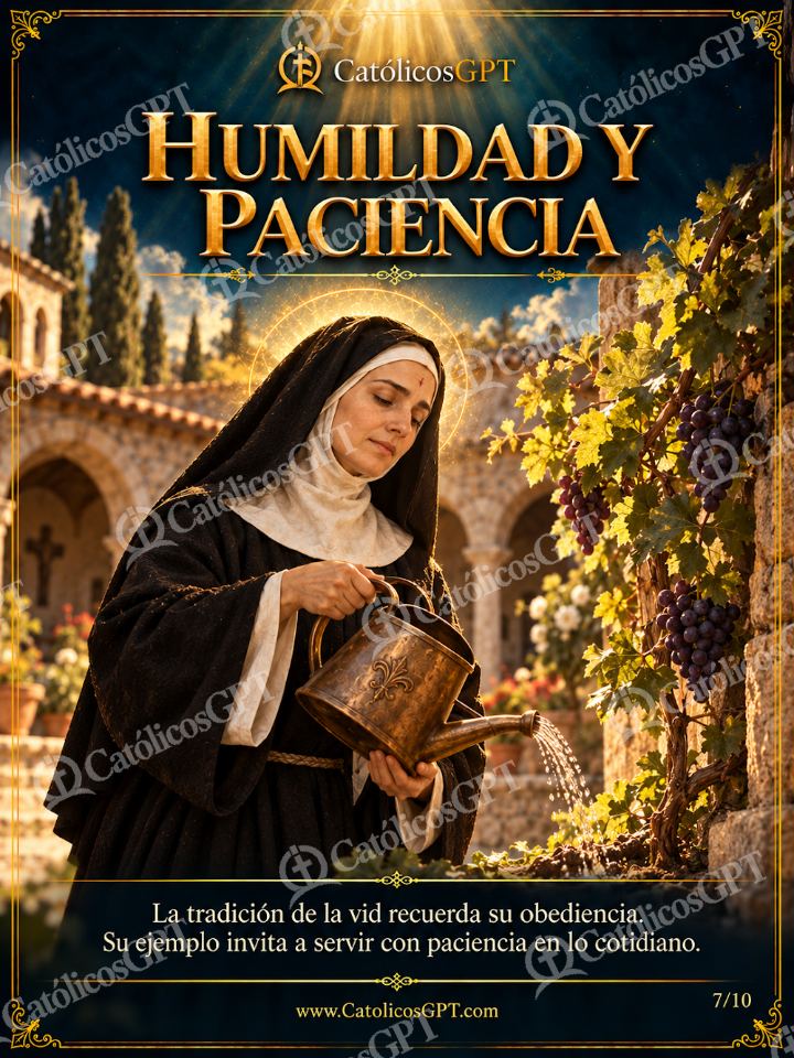 Imagen católica de Santa Rita de Casia 07 HUMILDAD Y PACIENCIA — Santos y arcángeles
