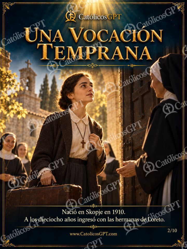 Imagen católica de Santa Teresa de Calcuta 02 UNA VOCACION TEMPRANA — Santos y arcángeles